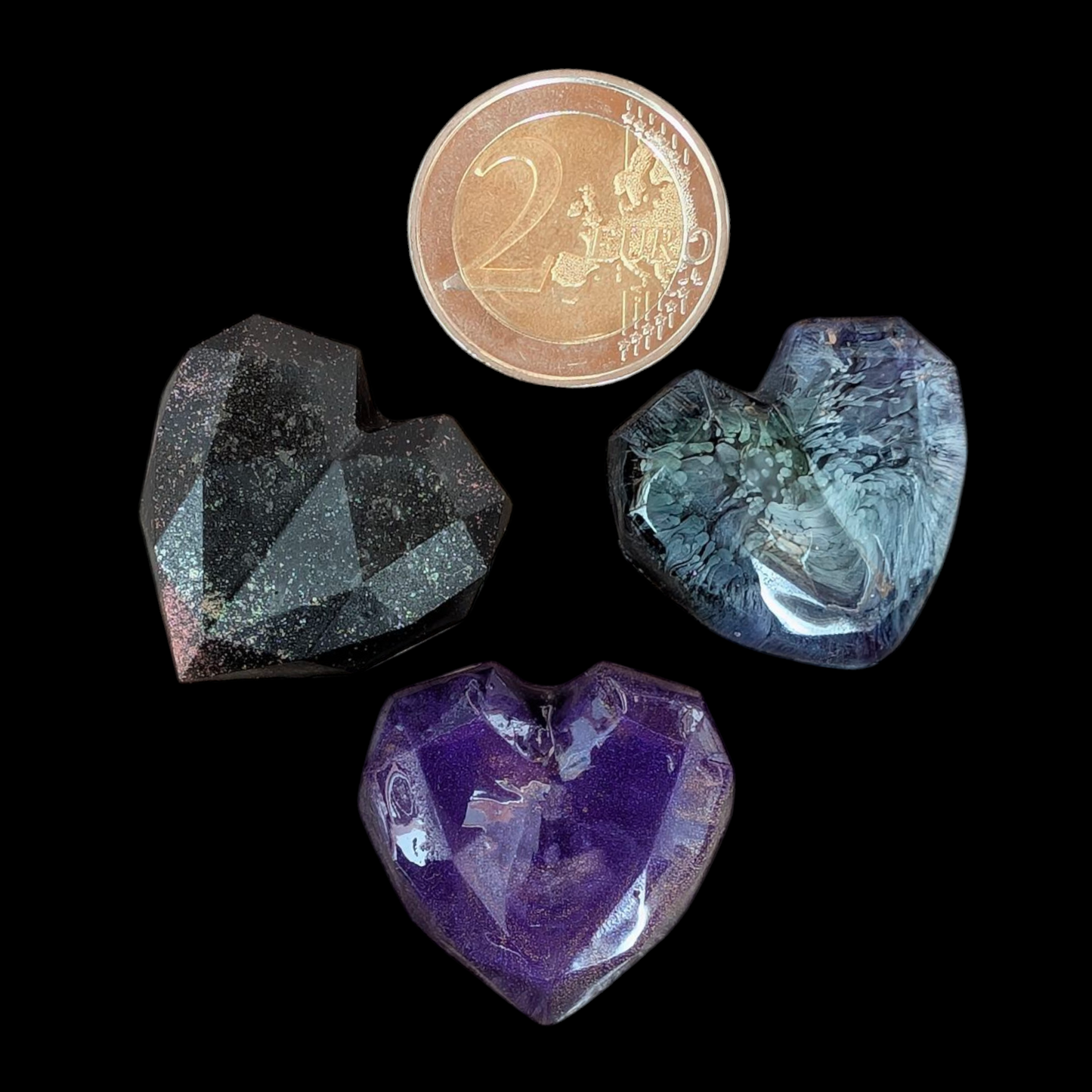 Petits coeurs à paillettes